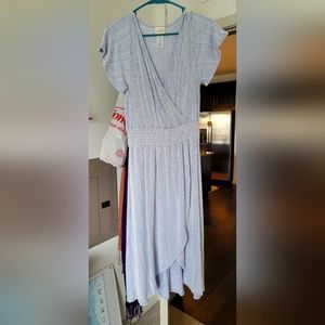 WOMENS SHORT SLEEVE ASYMEYRICAL DRESS